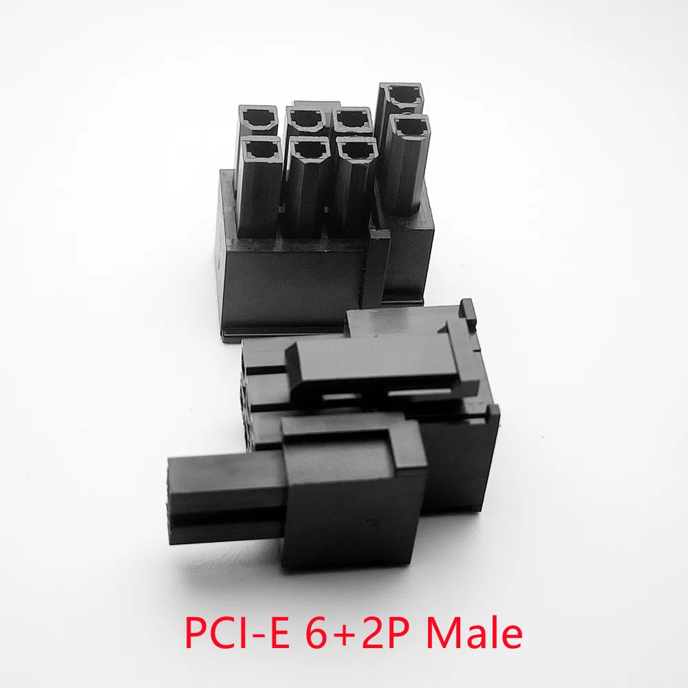 5557 4,2mm Schwarz 6 + 2PIN 8P 8PIN Männlichen Für PC Computer ATX Grafikkarte GPU PCI-E PCIe power Stecker Kunststoff Shell Gehäuse