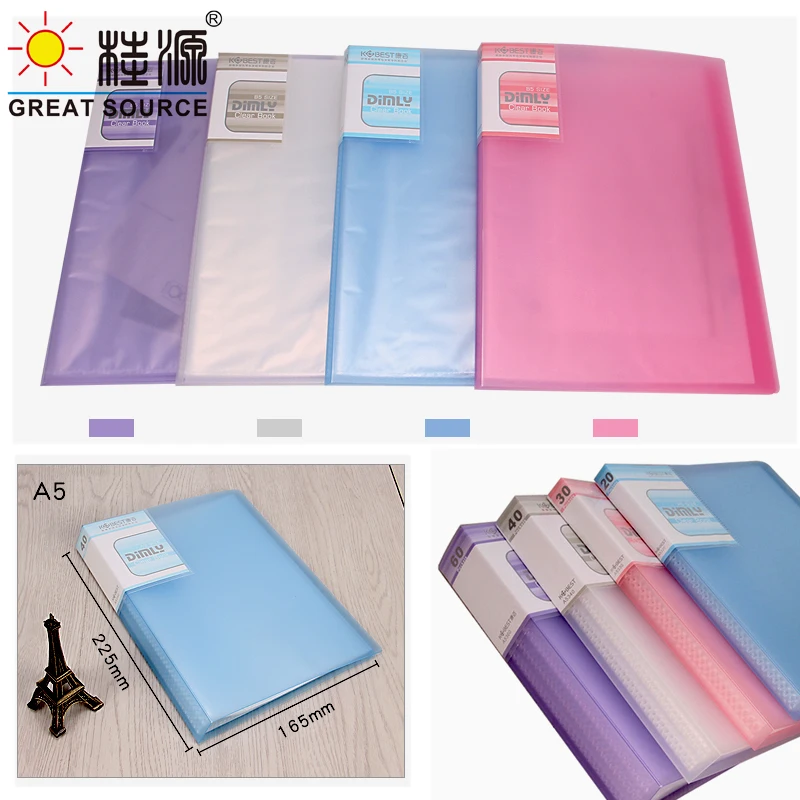 MQQ A5 Presentation Book 60 Pockets Display Book Project Folder Fancy Color W165*L225mm ( 6.5