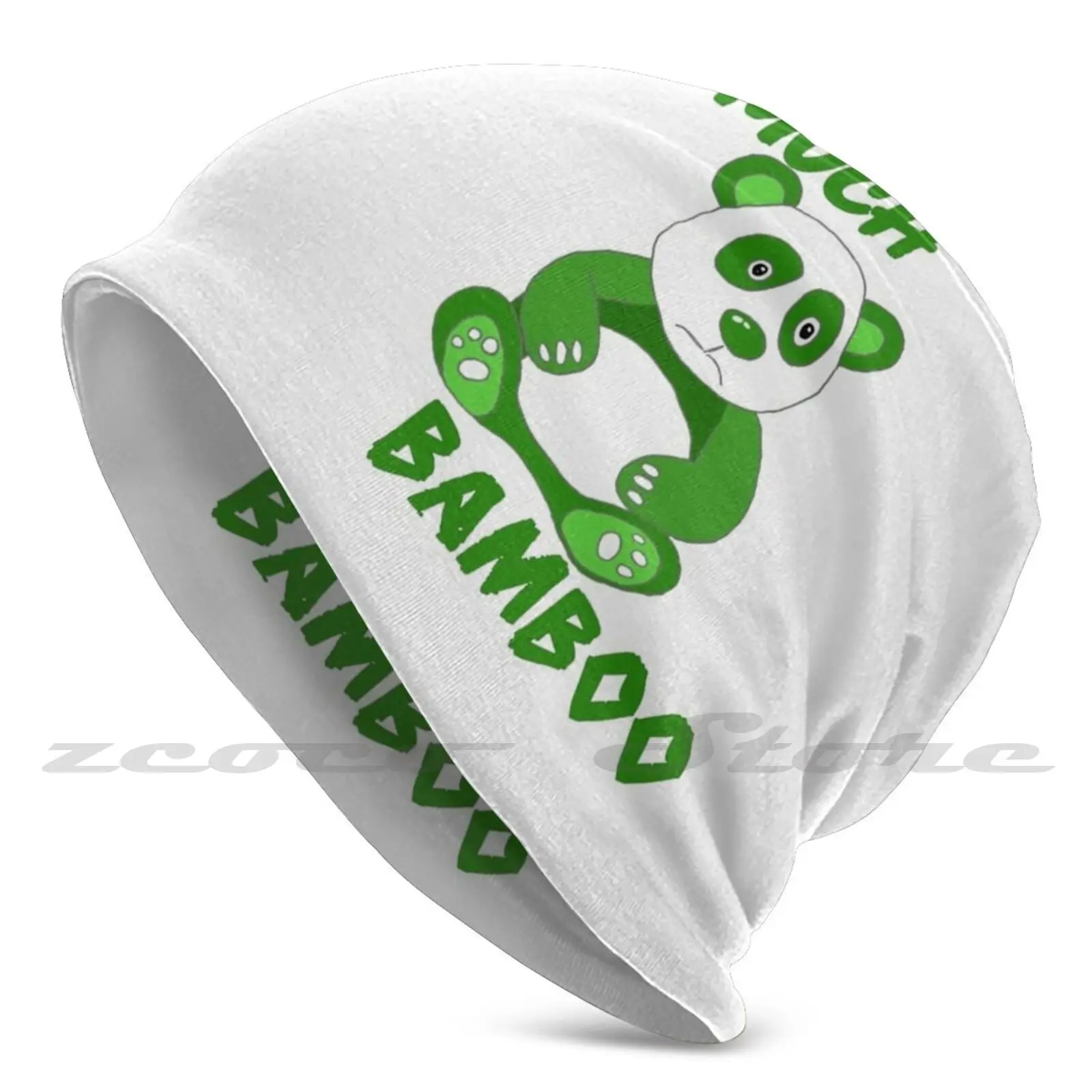 Too Much Bamboo Personalized Pattern Knit Hats Plus Size Elastic Soft Cap Panda Bamboo Funny Cute Animals Addiction