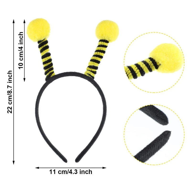 Bumble Bee – accessoires de Cosplay pour femmes, hommes et enfants, accessoires de fête, ensemble de lunettes avec tête d'abeille, nouvelle collection 2022