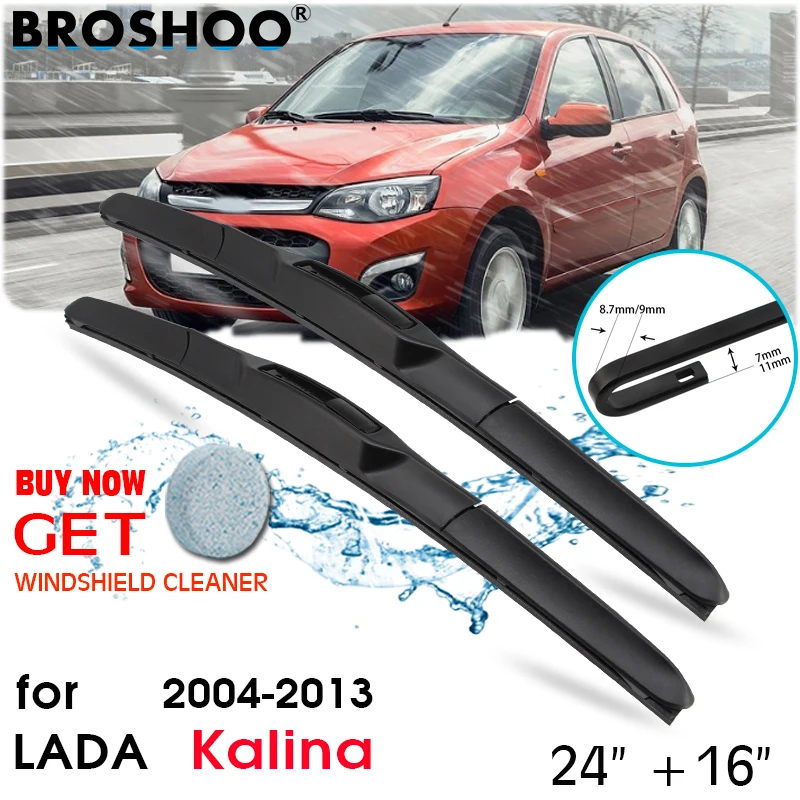 

Car Wiper Blade Front Window Windscreen Windshield Wipers Blades Auto U Hook Arm Accessories For Lada Kalina 24"+16" 2004-2013