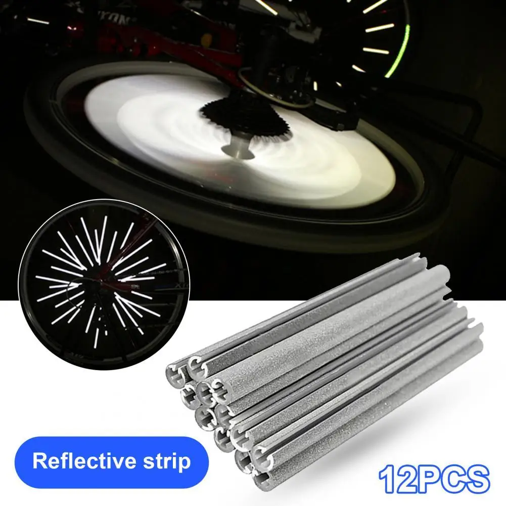 

Durable Bright Lightweight Bicycle Reflective Mount Clip Tube Bike Reflective Tube Bicycle Wheel Reflector 12Pcs