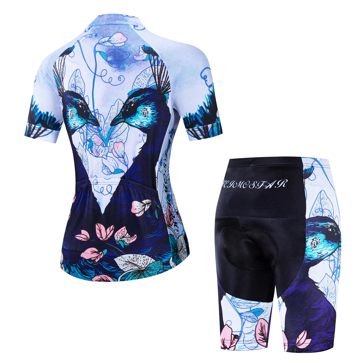 Women triathlon suit clothes Cycling Jersey shorts set Black Flower roupa de ciclismo feminino rompers womens kits peacock