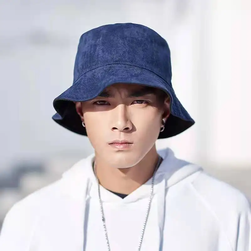 Super Large Size New Winter Warm Panama Hat Men Outdoor Thick Suede Bucket Hats Men\'s Fashion Hip Hop Fisherman Cap Wide Brim