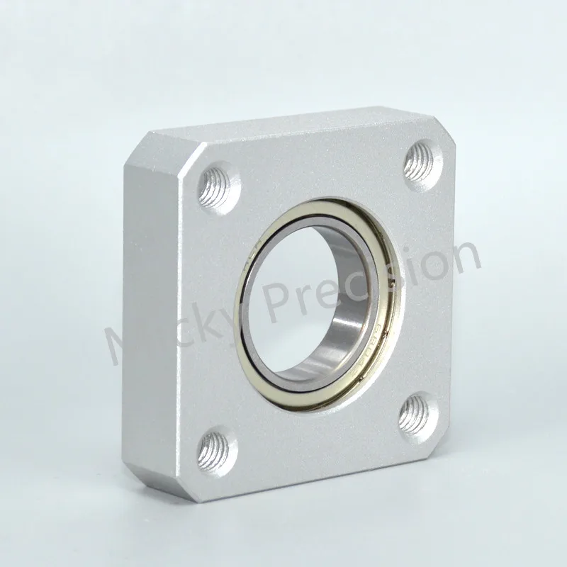 Aluminum Flange Square Housing Single Bearings with Housings Bearing seat assembly Direct Mount Unbuckled ring diameter 4mm-50mm