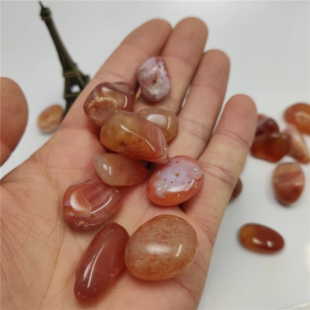 100g Natural Tumbled Carnelian Crystal Red Gravel Agate Healing Stones Planting Aquarium Fish Tank DIY Material