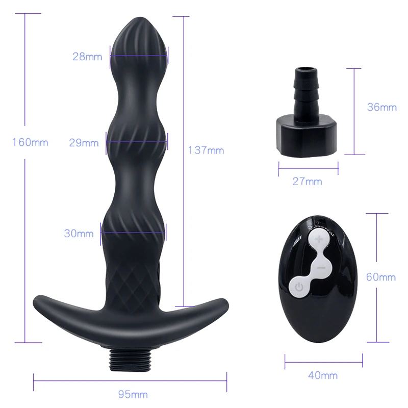 10 Speeds Shower Enema Vibrator Shower Enema Anal Cleaning Anus Vaginal Cleaner Douche Silicone Nozzle Bidet Tip Bidet sprayer