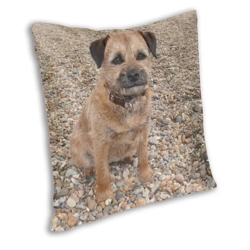 Border Terrier Puppy Cushion Cover 45x45cm Home Decor Printing Kawaii Dog Throw Pillow for Sofa Double Side