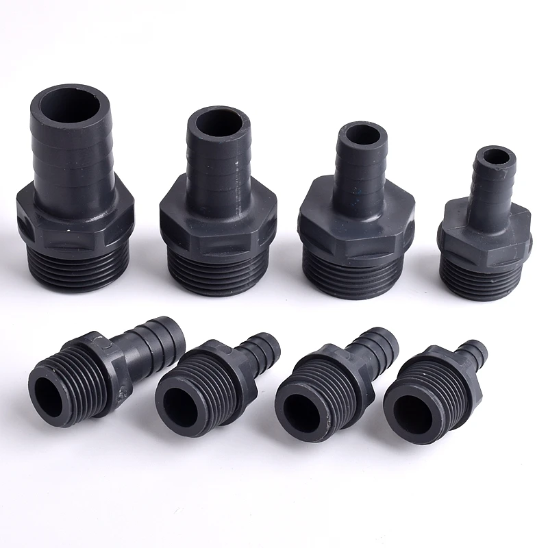 

O.D 8~20mm To 1/2"~3/4" Male Thread UPVC Pipe Pagoda Connector Garden Hose Adapter Irrigation Pipe Soft Hose Joint Accessories