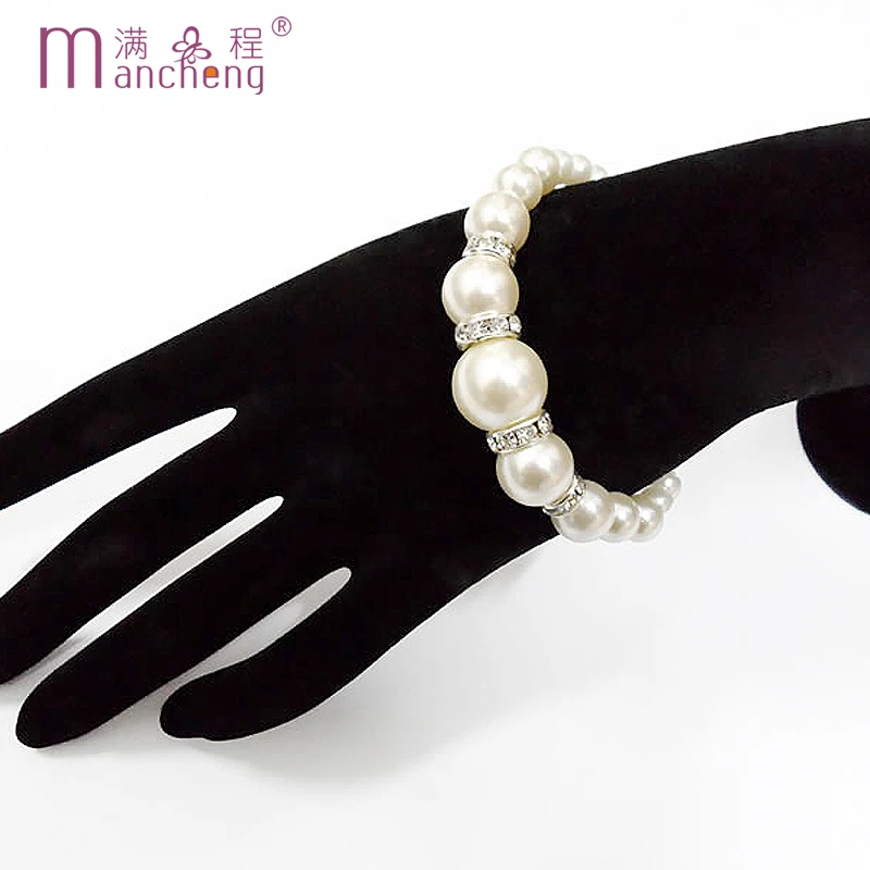 official-website 2 rupees item Trendy Perfectly White Pearl Bracelet Bangle Rope Strand Jerséis Pulseras For Girl Women 2024