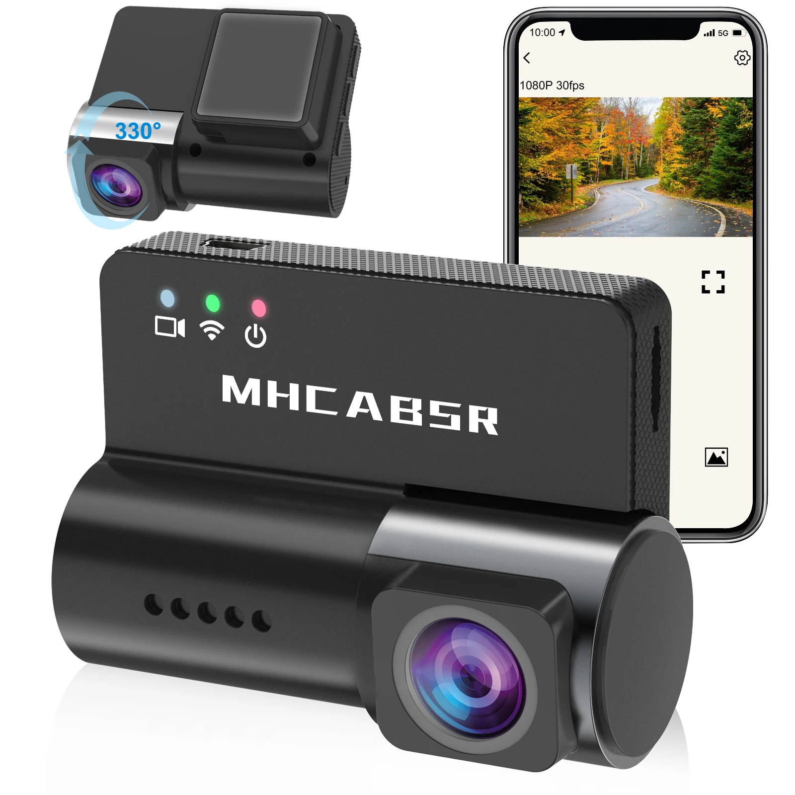 Mini Dash Cam 1080P Car Camera DVR Recorder 330 Degree  Rotatable lens Support Smart Voice control  Wifi Wireless Connect APP