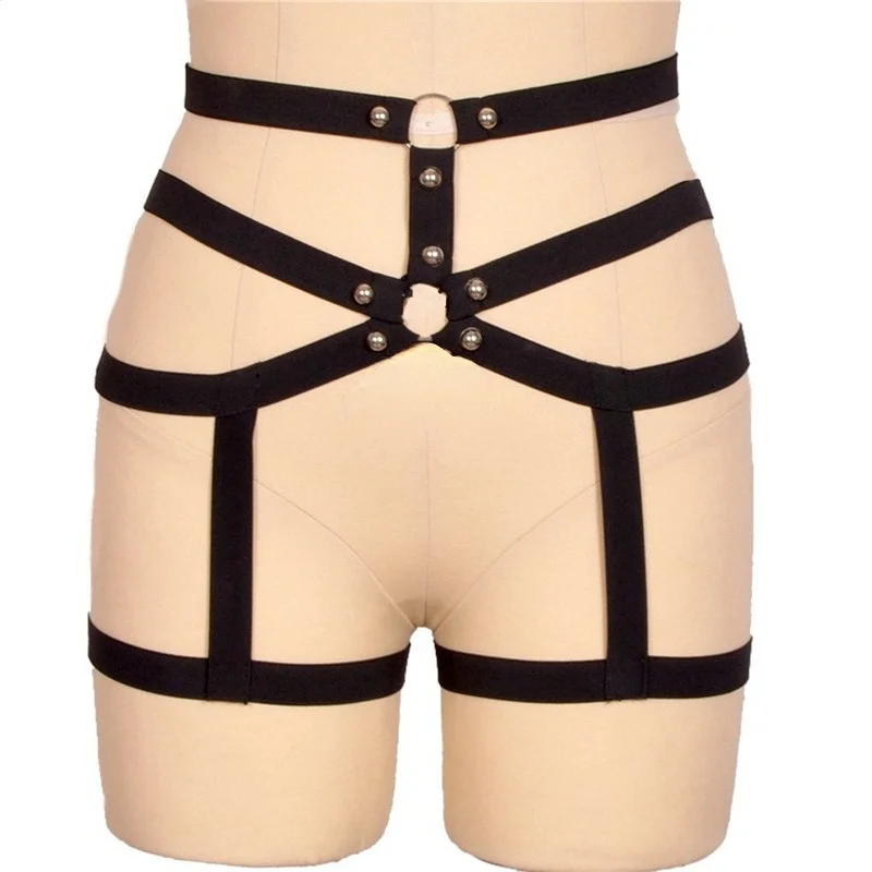 الرباط حزام مثير الجوف الساق تسخير الوثن ضبط النفس ضمادة الجسم تسخير حزام BDSM الرقيق سراويل ملابس القوط الملابس