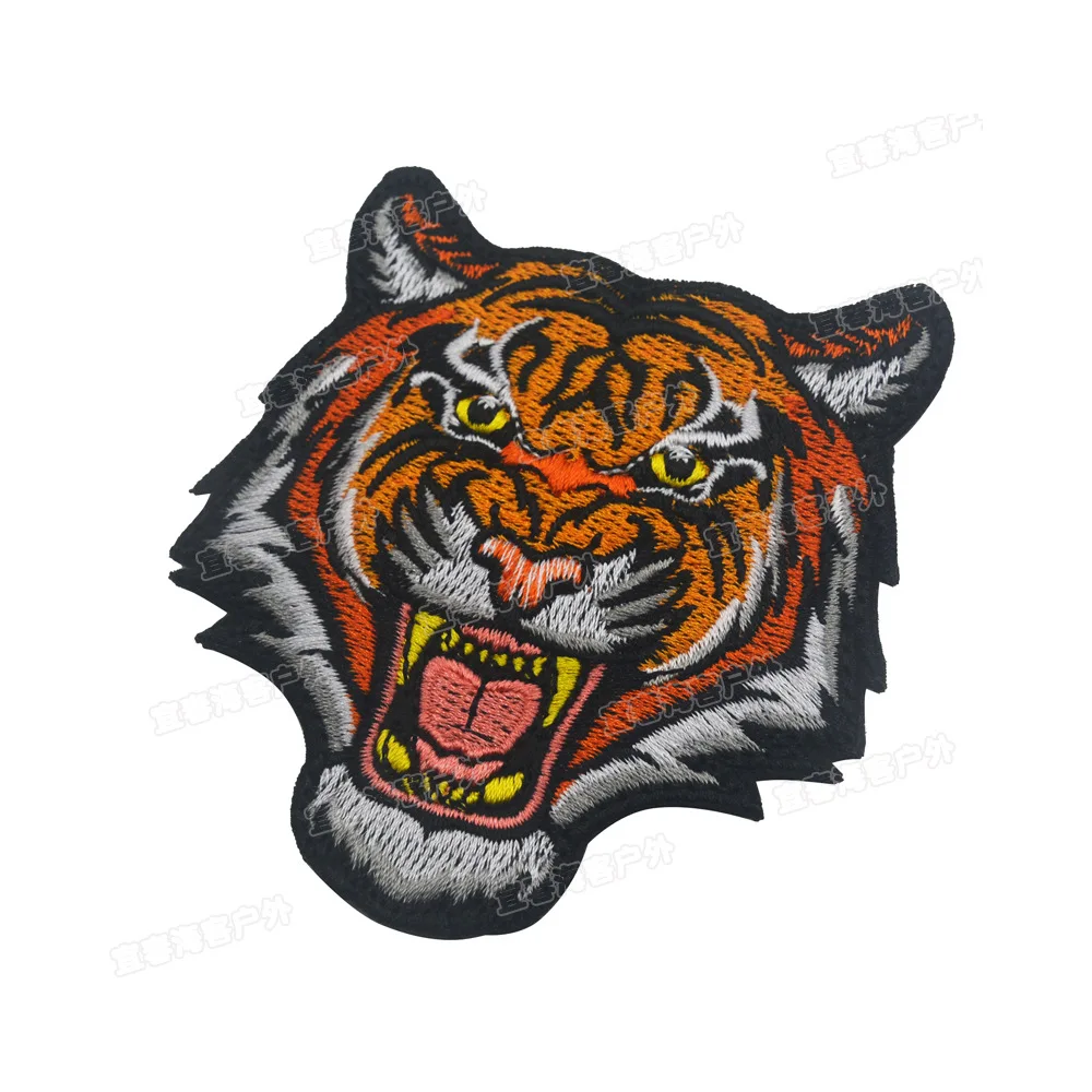 Hot Fabric Embroidered PVC  badge Patch Tiger Bear Wolf Animal Military Patches Tactical Combat Emblem Applique