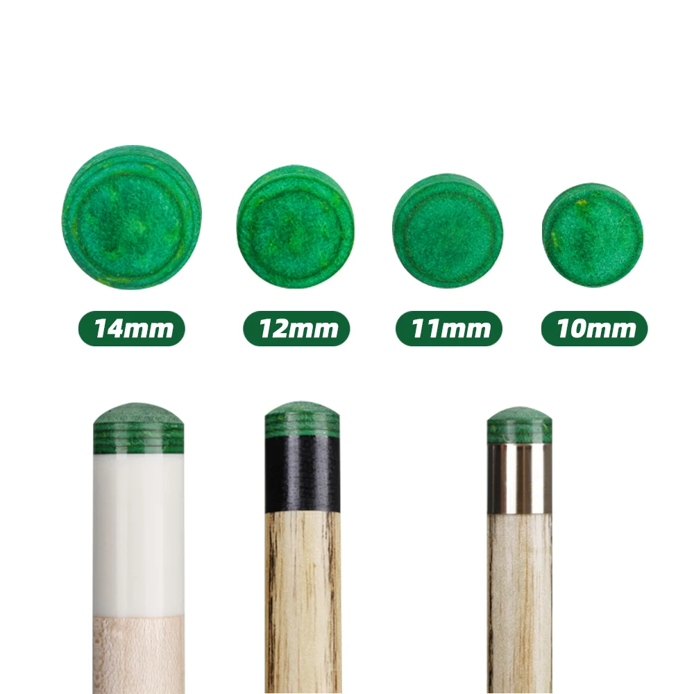 Mike-Yeşil Hayalet Bilardo Bilardo Isteka, Snooker Isteka, Karambol Isteka Ucu, 10mm, 11mm, 12mm, 14mm, S, M, H