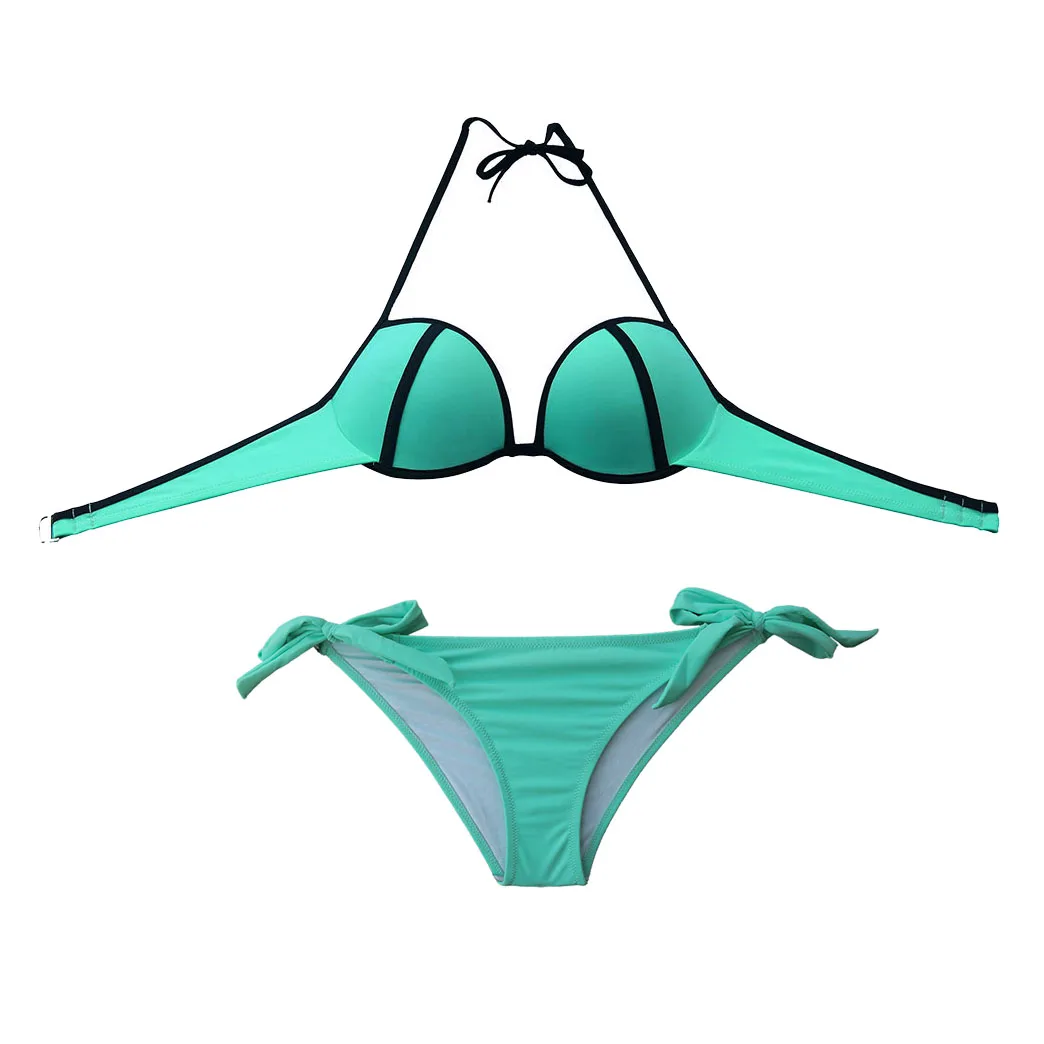 Imagem -04 - Verão Underwire para Mulheres Copos Conjunto de Biquíni Banho Maiô Biquinis Brasileiro Maiô Verde Atrevido Fundo Brasileiro