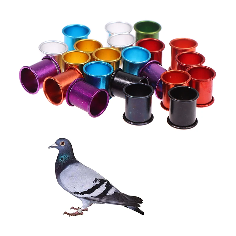 Colorful 100pcs Pigeon Foot Ring Inner diameter 8mm Length 10mm Aluminum Foot tag ring