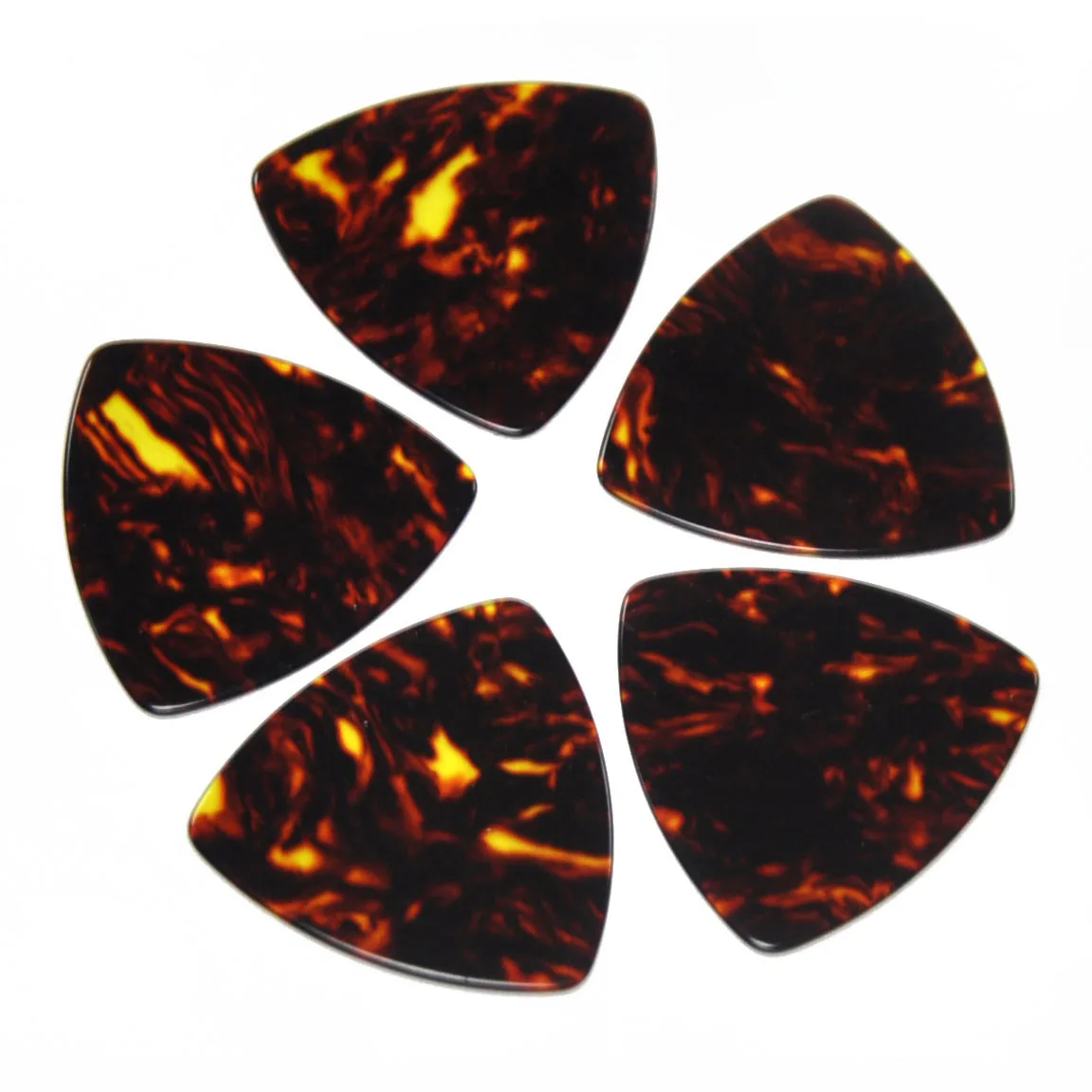 Lots of 100 pcs Rounded Triangle Big Size Medium 0.71mm Celluloid Guitar Picks Tortoiseshell