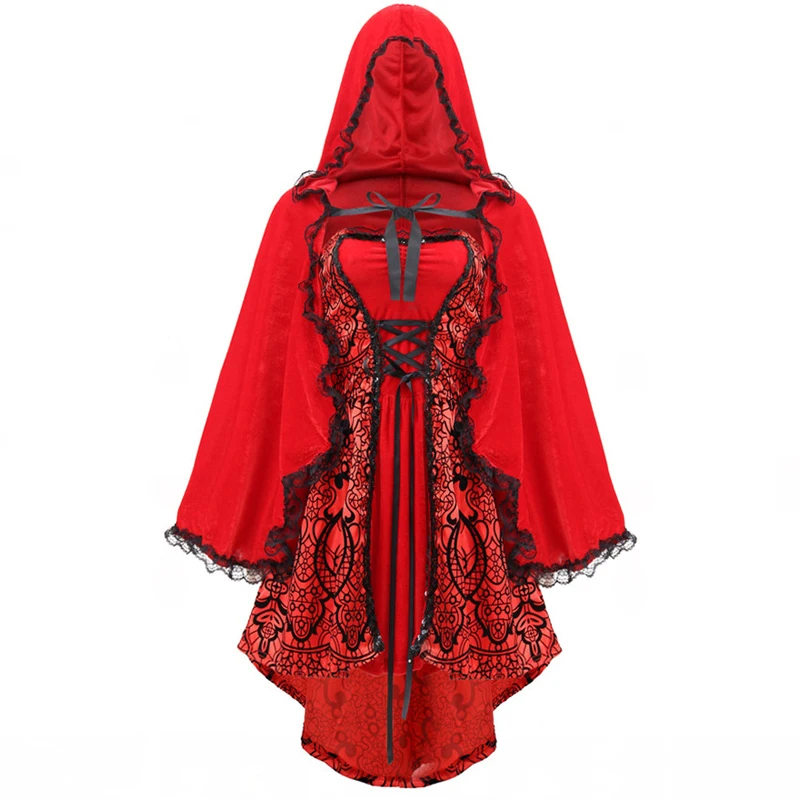 Carnival Halloween Multiple Lady Little Red Riding Hood Costume Classic Spooktacular Outfit Cosplay Fancy Party Dress