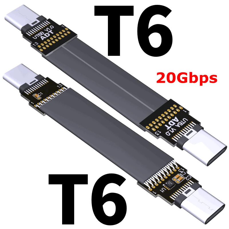 20Gbps USB 3.1 3.2 Type-C Male to USB3.2 Type-C Male Gen2x2 Data Sync & Charge extension Cable type c Cord FPC FPV Flat