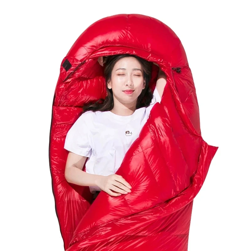 Winter Thermal Sleeping Bag Outdoor Camping Travel Ultralight Keep Warm White Goose Down Filled Adult Sleeping Bag For Hiking