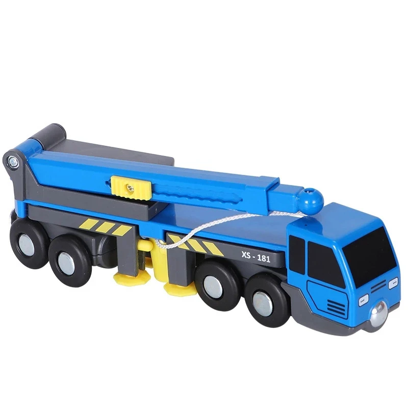 Multifunctional Train Toy Set Accessories Mini Crane Truck Toy Vheicles Kids Toy Compatible with Wooden Tracks Railway