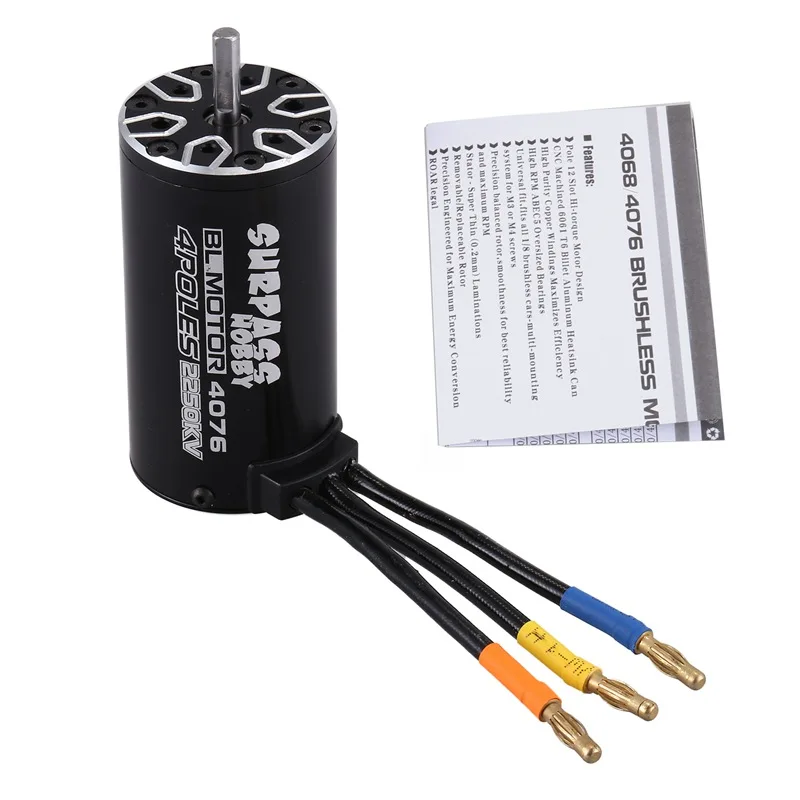 SURPASS HOBBY Waterproof 4076 2050KV 2650KV 2250KV 1700KV 1400KV motore Brushless Sensorless per 1/8 RC Truck Car Parts HSP HPI