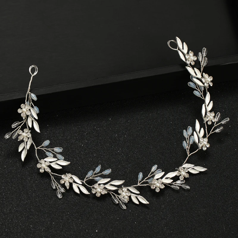 Fashion Hot Sale Silver Color Headbands Wedding Hair Accessories Pearls Handmade Crystal Cheaper Women Jewelry Bridal Headpiece