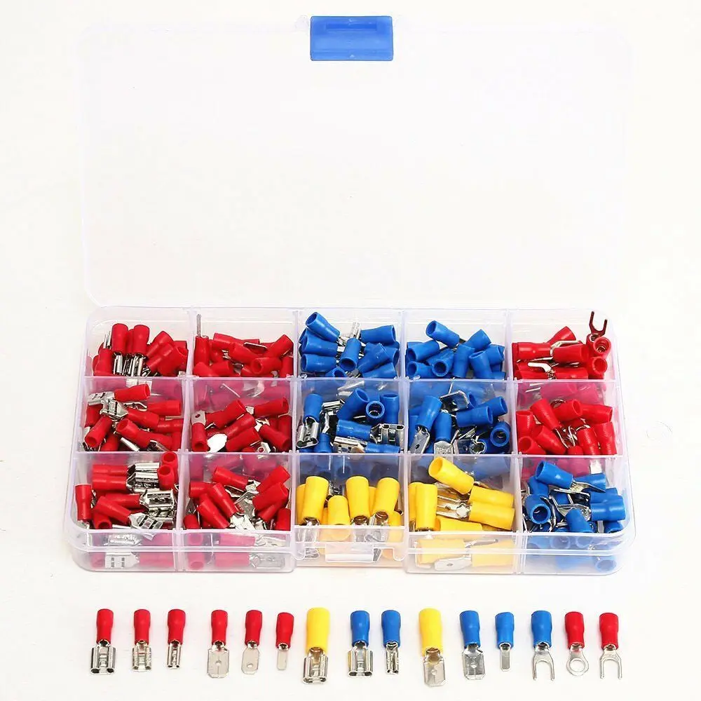 280pcs Assorted Crimp Spade Terminal Insulated Electrical Wire Connector Kit Set