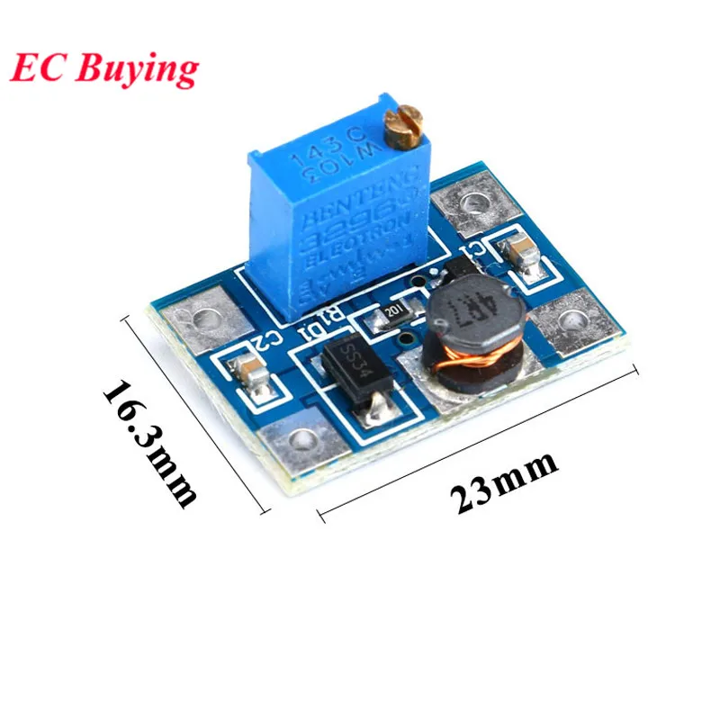 1Pc-20Pcs SX1308 DC-DC Step Up Adjustable Power Supply Module Step-Up Boost Converter Board 2-24V to 2-28V 2A  Smart Electronics