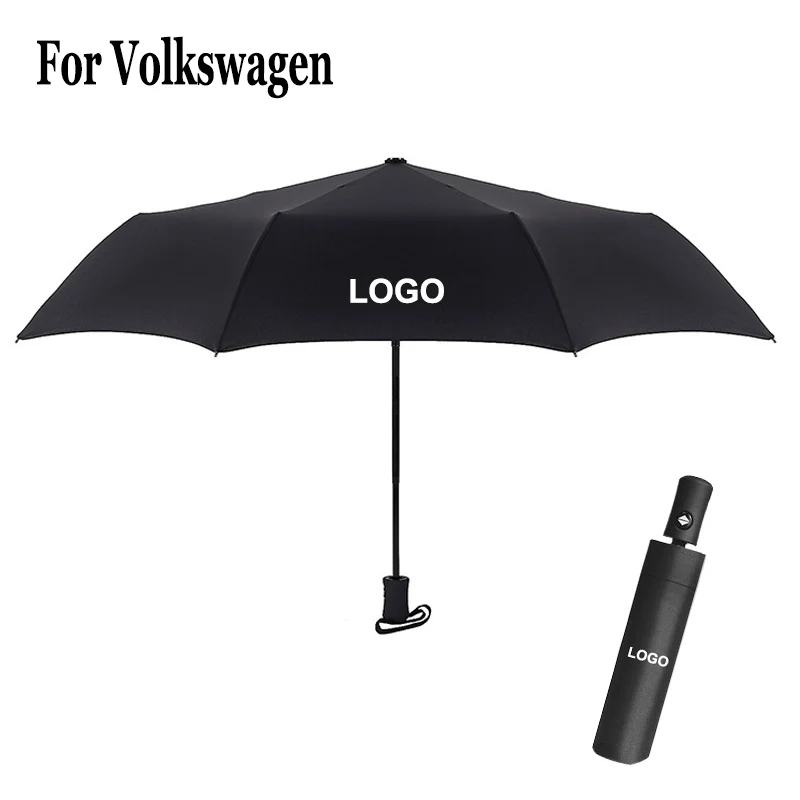 Car Logo Umbrella For Volkswagen VW Golf Jetta Passat Beetle Tiguan Touran Touareg Scirocco Caddy Atlas Bora Men Women Parasol