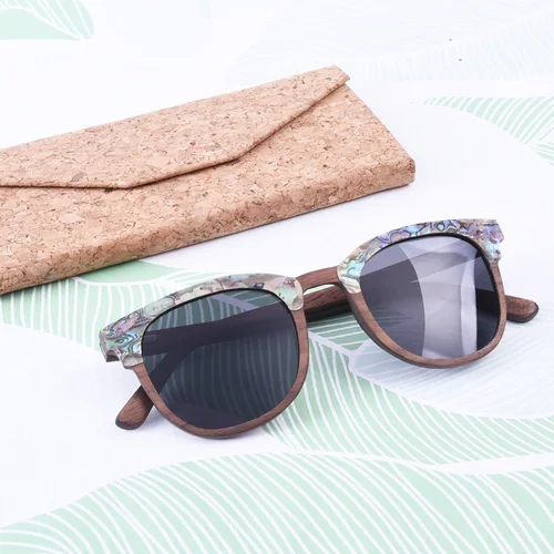 Imagen 2 del producto Abulón-gafas de sol de madera nogal, lentes polarizadas de color gris oscuro, de diseñador de marca, para boda, regalo de cumpleaños
