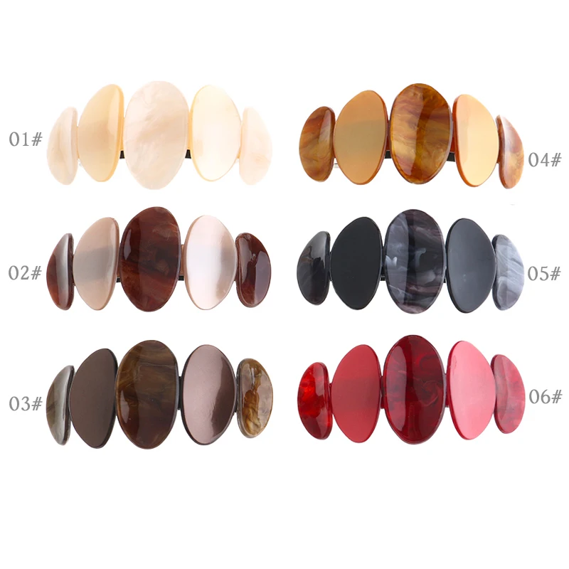 Mi Dairy Brand high quality hot sale six colors oval-shaped Spring Ponytail clips Korean version hairpin headwear