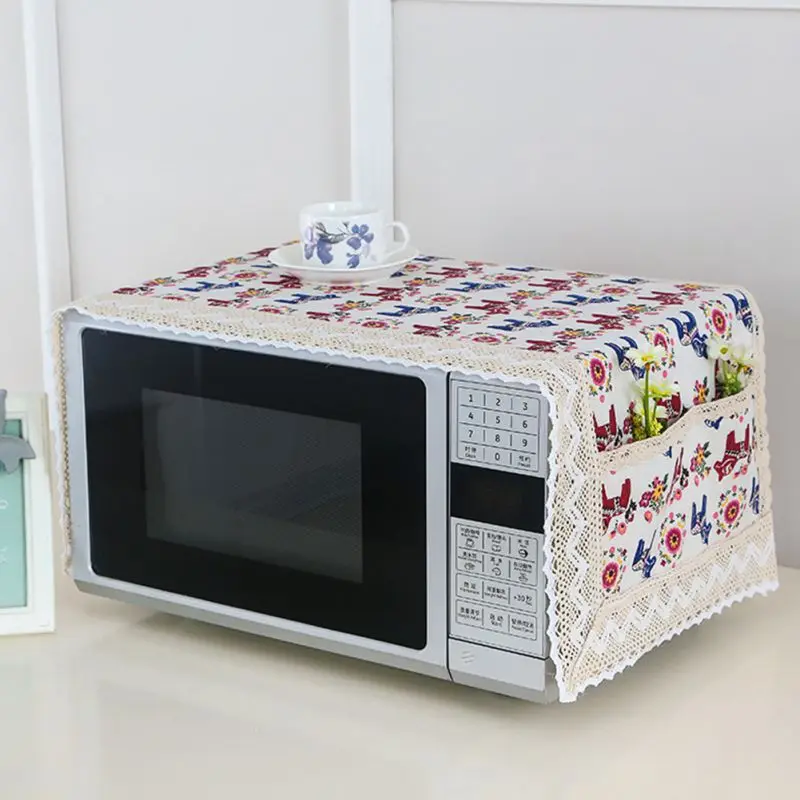 Grease Proofing Storage Bag Kitchen Accessories Double Pockets Dust Covers Microwave Cover Microwave Oven Hood