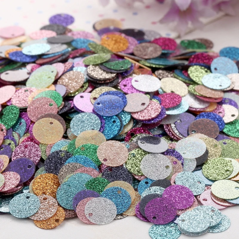 Glitter Sequin 10mm 6mm 1side hole Flat Round PVC Loose Sequins For Crafts Paillette Sewing Decoration DIY Accessory Lentejuela