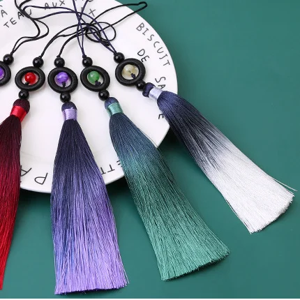 2pcs/lot 16cm Polyester Silk Tassel Colorful Cotton Tassels Trim For Sewing Curtains Accessories pendant DIY Car Decoration