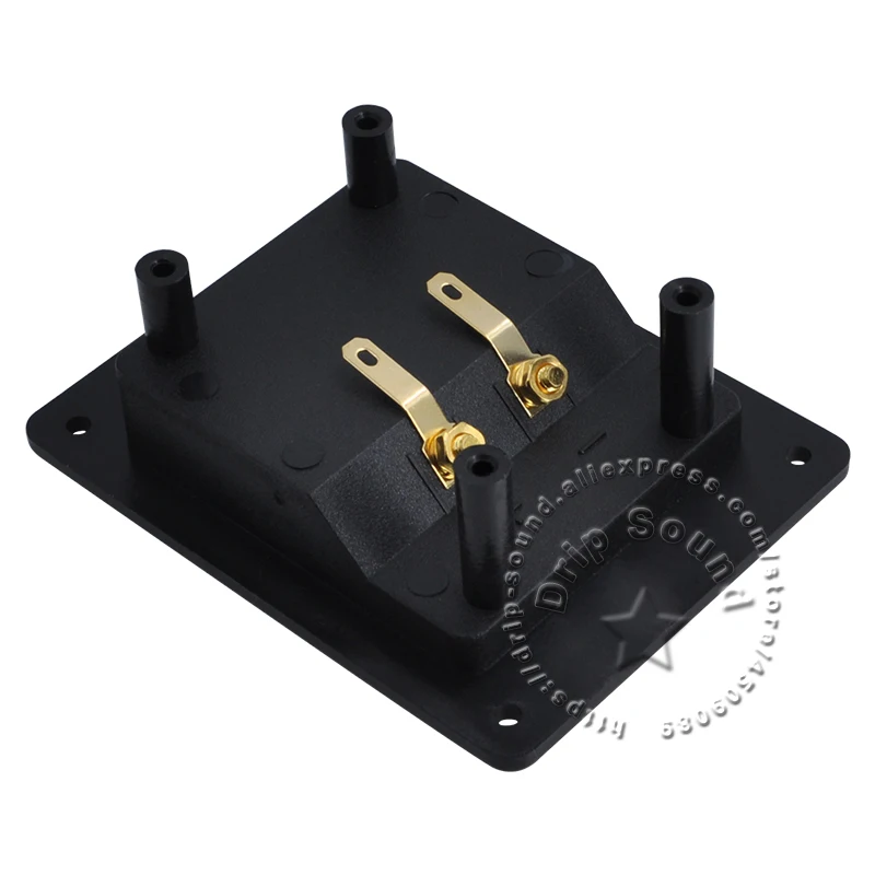 Caja de altavoz rectangular de 2 vías, Terminal de cableado de cobre, poste de encuadernación, 80x104mm, 2 uds.