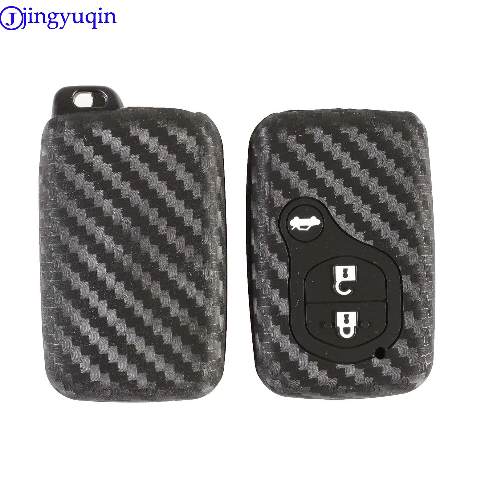 jingyuqin 3b Carbon Silicone Remote Folding Key Case Cover For Toyota Land Cruiser Prado 150 Camry Prius Crown For Lexus