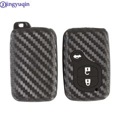 jingyuqin 3b Carbon Silicone Remote Folding Key Case Cover For Toyota Land Cruiser Prado 150 Camry Prius Crown For Lexus