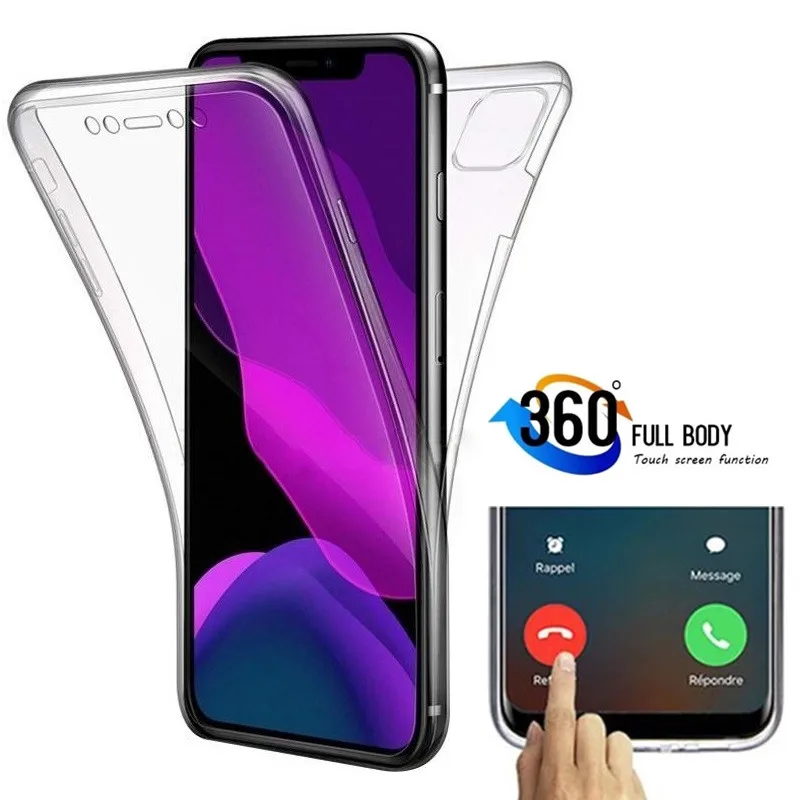 

360 Full Body Case For iPhone 16 15 14 13 12 11 Pro Max 8 7 Plus XR Silicone PC Transparent Coque For iPhone X XS Max SE 20 Fund