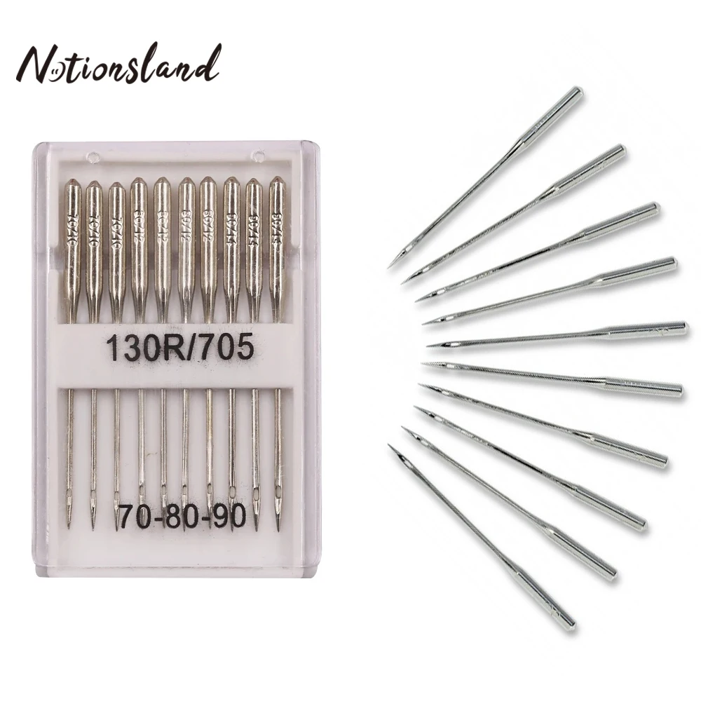 10/20pcs Silver Sewing Machine Needles Ball Point Head 70/10 80/12 90/14 Jeans&General Home Stainless Steel Sewing Needles