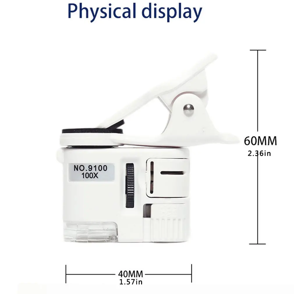 Lente d\'ingrandimento 100X Mini microscopio cellulare gioielli antichi ad alta definizione identificazione giada anti-contraffazione