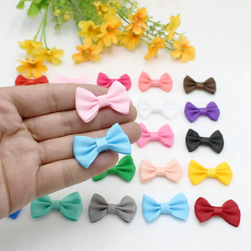 50pcs 35*25mm Ribbon Bow Tie Baby Girl garment Accessories Mix Bowties for Craft DIY accessories scrapbooking products