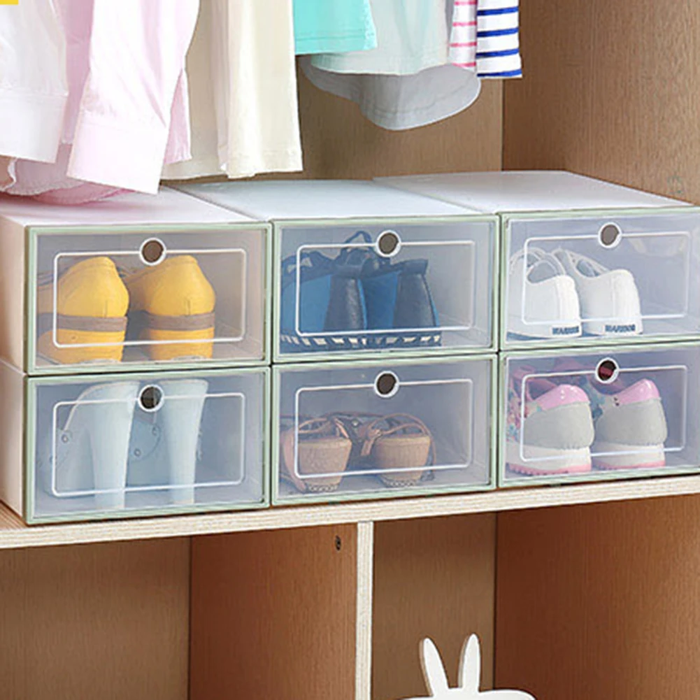 Sport Schuhe Box Stapelbar Staubdicht Transparente Flip-Typ Schuhe Lagerung Container Box Organizer Schuhe display-ständer