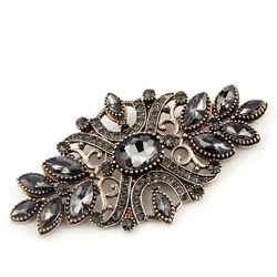 Sunspicems-broche bohemio Vintage para mujer, joyería para banquete turco indio de cristal, broches de flores étnicas, alfileres Retro de Color dorado