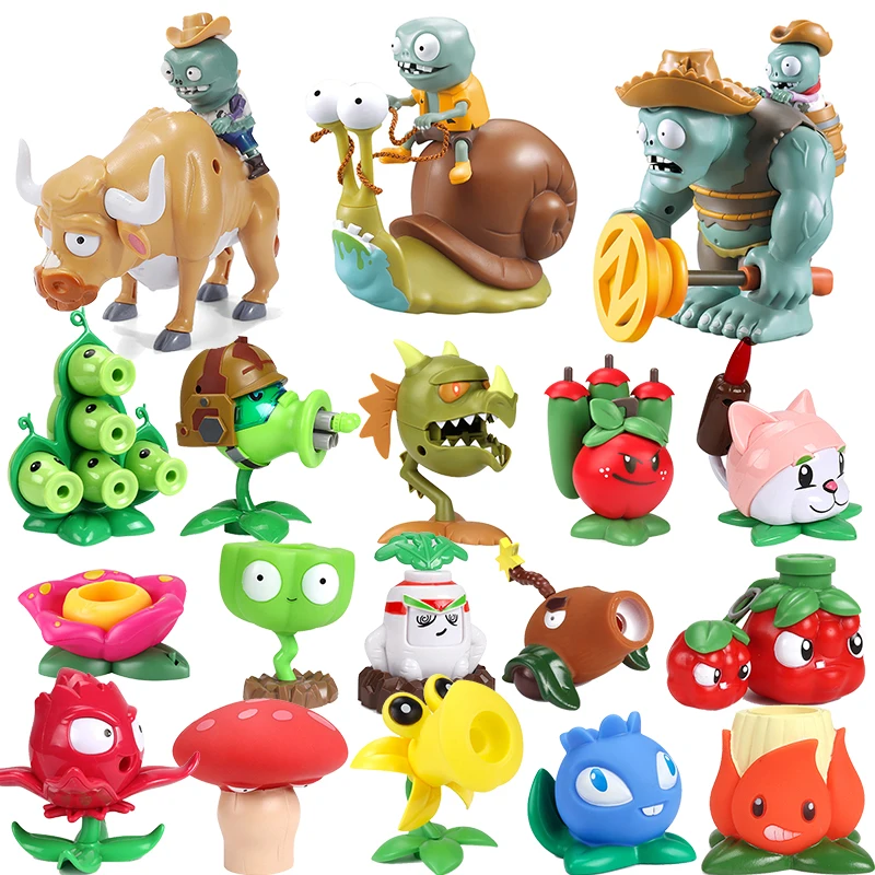 Figura de acción Plants vs Zombies 2 PVZ, juguete para niño y niña, Gatling, eyección de guisante, regalo de cumpleaños