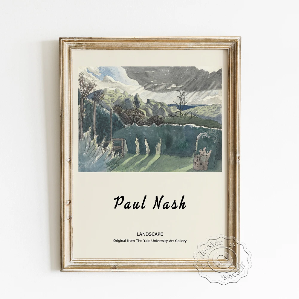 Paul Nash Exhibition Museum Art Poster, Landscape Fine Art Prints Canvas Painting, Scenery Illustration Wall Picture Home Decor