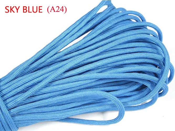 1 Stück 550 Paracord Fallschirmschnur Lanyard Mil Spec Typ III 7 Strang Kern 100 FT 27 Farben zum Klettern Camping Schnalle Armband