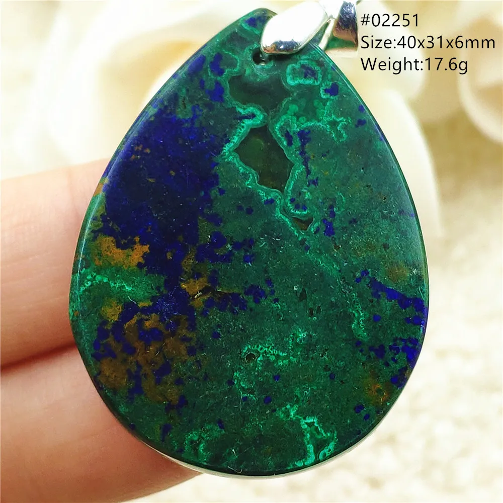 

Natural Green Blue Malachite Lapis Lazuli Pendant Women Men Azurite Water Drop Necklace Gift Energy AAAAA