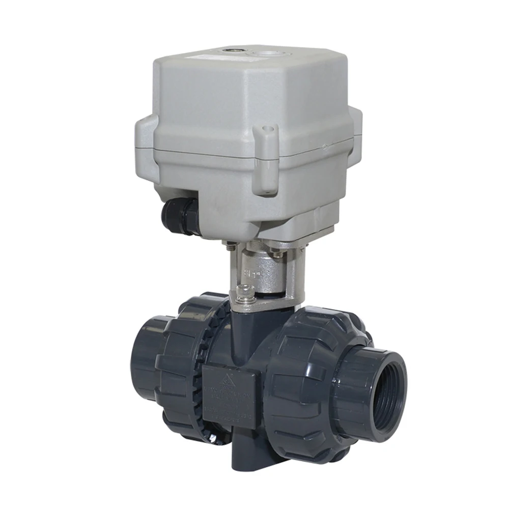 

AC220V Two Way PVC Normally Open/Closed Motorized Ball Valve,3/4" Electric Valve with Manual Operation