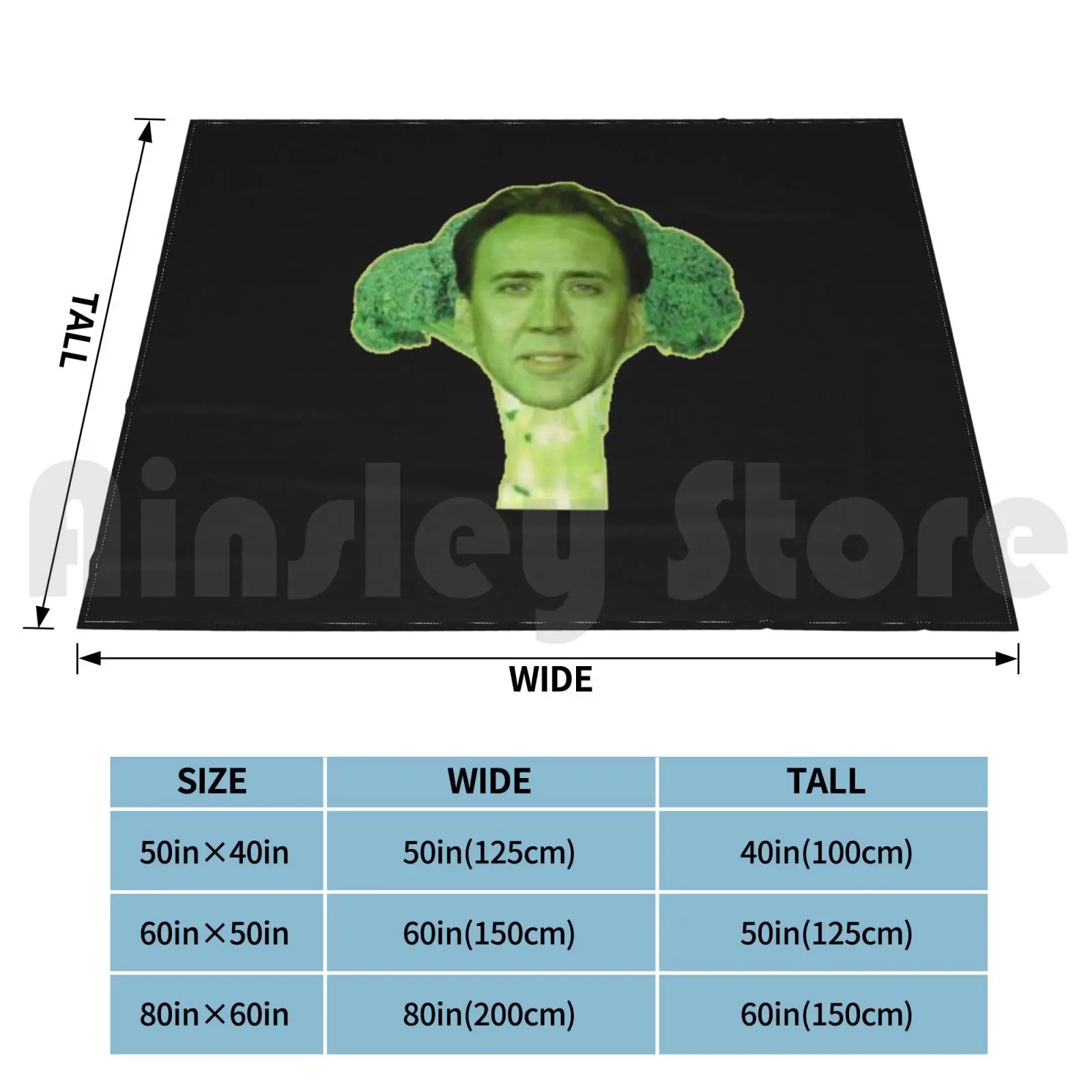 Nicolas Broccoli Cage Blanket Fashion Custom Nicholas Nick